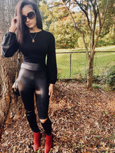 Load image into Gallery viewer, HIGH WAISTED BLACK LEGGINGS | BOTTOMS
