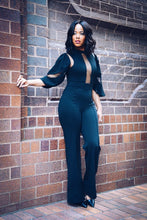 Load image into Gallery viewer, BLACK &amp; SHEER PANEL | JUMPSUIT - N LONGO 
